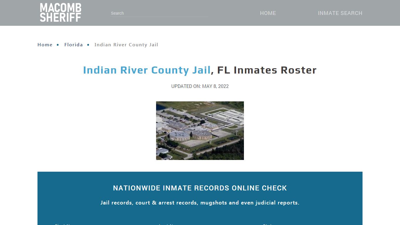 Indian River County Jail, FL Jail Roster, Name Search